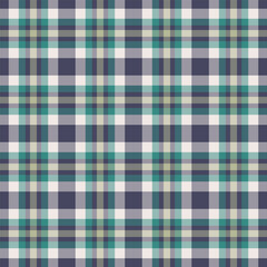 Basic texture vector tartan, christmas ornament textile pattern check. Scratched fabric seamless plaid background in pastel and grey colors.