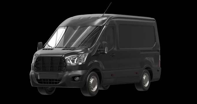 Panel Van Rotating On Transparent Backround