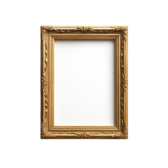 Ornate rectangular gold frame with intricate carvings and empty center space