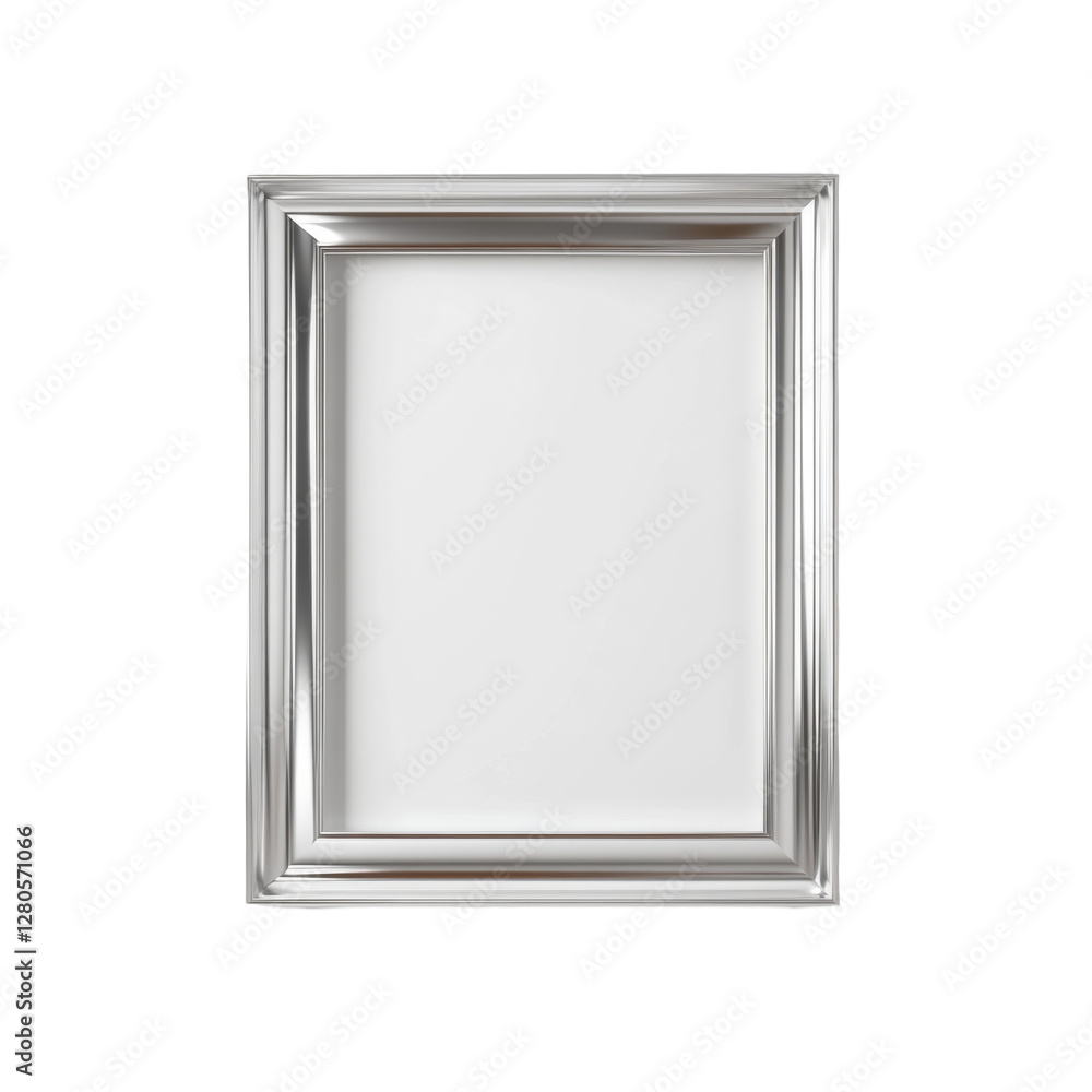 Poster elegant silver picture frame with smooth and shiny finish for artwork display
