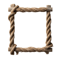 Rustic wooden frame with twisted rope design for decorative or artistic display