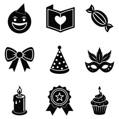 Birthday party celebration vector set on white background