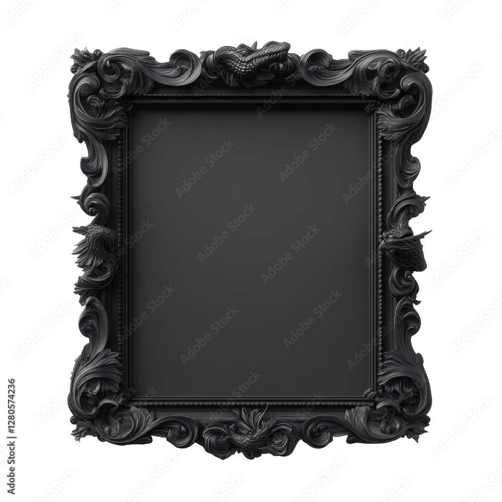 Poster ornate black frame with intricate detailed borders and elegant design elements