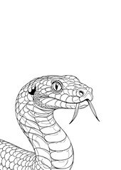Fototapeta premium Striking blackwork snake illustration designed for tattoo artists. 