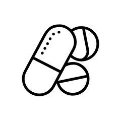 Capsule Tablet vector on white