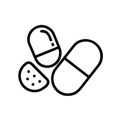Capsule Tablet vector on white