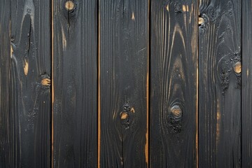 Dark wooden planks with knots texture. AI image