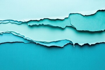 Abstract teal paper texture with torn edges.