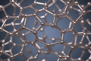 Fototapeta premium Close up of molecular structure of interconnected hexagonal cells