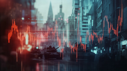 Fototapeta premium War Economy: Global Financial Crisis and Military Conflict