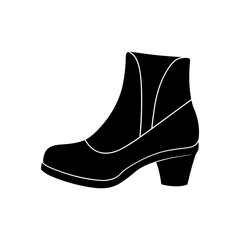 Ankle Boot silhouette vector illustration