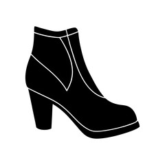 Obraz premium Ankle Boot silhouette vector illustration