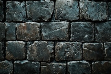 Dark stone wall texture with natural patterns. AI image