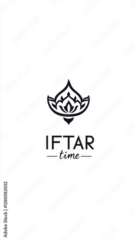 Poster intricate artwork features the phrase iftar time, evoking a sense of elegance and tranquility. this 