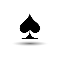 Spades Icon Logo template, Playing card spade suit flat icon for apps and websites