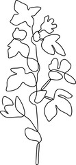 flora flower line art hand drawn one line