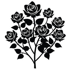 Rose bush icon vector on white background