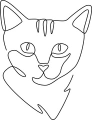 line art cat face