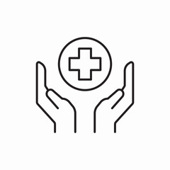 medical healthcare support hands icon vector sign