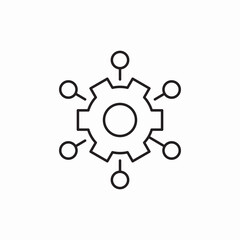 gear network system connection icon vector sign