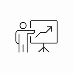 business presentation growth chart desk icon vector sign
