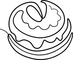 donut line art dessert logo