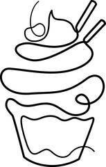 cupcake line art dessert logo