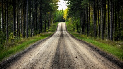 Naklejka premium Dirt Road Through a Lush Green Forest