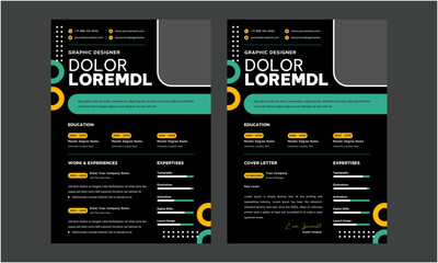 Resume CV. Professional modern and minimal resume CV, Clean and modern resume portfolio CV template