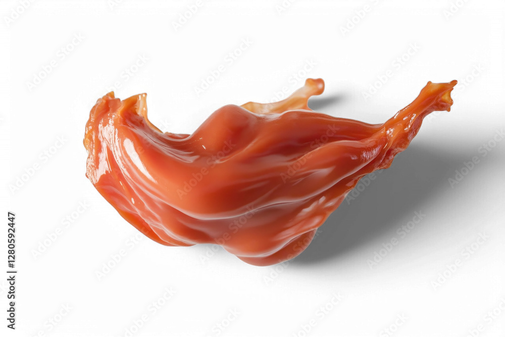 Poster dynamic red fluid splash on transparent background