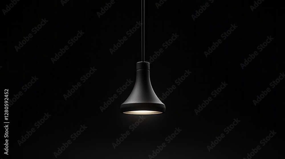 Poster a solitary light bulb dangles from the ceiling, illuminating a dark room with a soft glow. the simpl