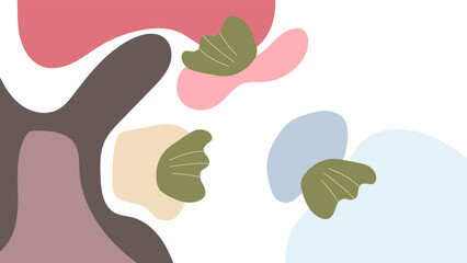 ABSTRACT BACKGROUND HAND DRAWN ORGANIC SHAPES WITH LINES. SPRING COLOR FLAT DESIGN VECTOR TEMPLATE FOR WALLPAPER, COVER DESIGN