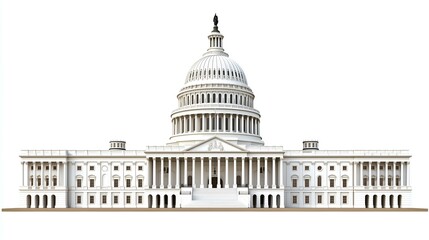 Fototapeta premium Iconic neoclassical government building with grand dome and columns