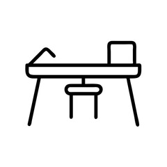 wooden table isolated on white