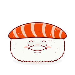 sushi salmon sleep face cartoon cute