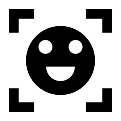 Face Recognition Vector Glyph Icon Design