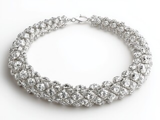 Fototapeta premium Diamond Necklace isolated on white background