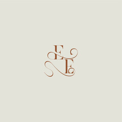 contemporary modern curvy EE initial with thin line monogram wedding style logo concept letter