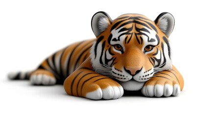 Fototapeta premium Playful tiger illustration art studio digital artwork creative environment