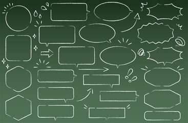 白いチョーク風のシンプルな吹き出しセット