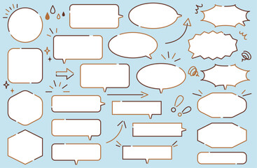 Obraz premium コーヒーカラーのシンプルな吹き出しセット