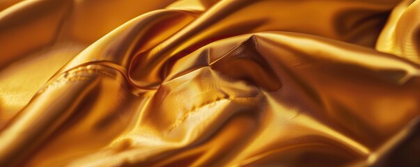 Fototapeta premium Golden Fabric Draped and Shimmering