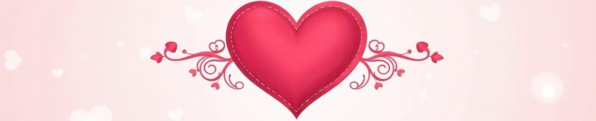 Simple outlined heart with decorative flourishes, perfect for Valentine's Day , hand drawn, greeting, background