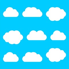 set of clouds vector