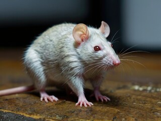 rat on a black background