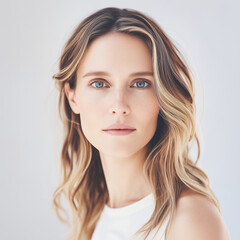 Fototapeta premium True Summer woman portrait on white background