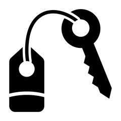 Room key Vector Glyph Icon Design