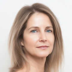 Obraz premium Light Summer woman portrait on white background