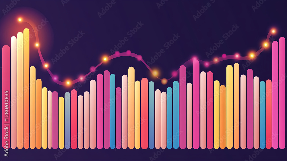 Poster dynamic data visualization digital analytics infographic design abstract background modern aesthetic
