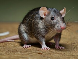 rat on a black background